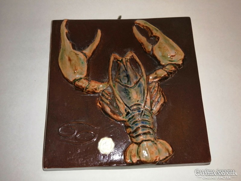 Vintage jihokera ceramic crab mural 18 * 18 cm (s)