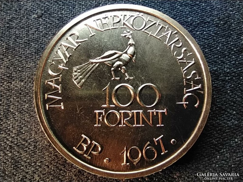 Kodály Zoltán emlékérme-sorozat .750 ezüst 100 Forint 1967 BP BU (id65167)