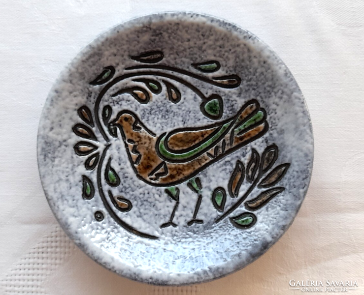 Pair of retro ceramic wall plates with birds