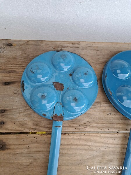 Zománcos, Zománcozott  kék tarkedli sütő tarkedlisütő dísznek nosztalgia darab 003