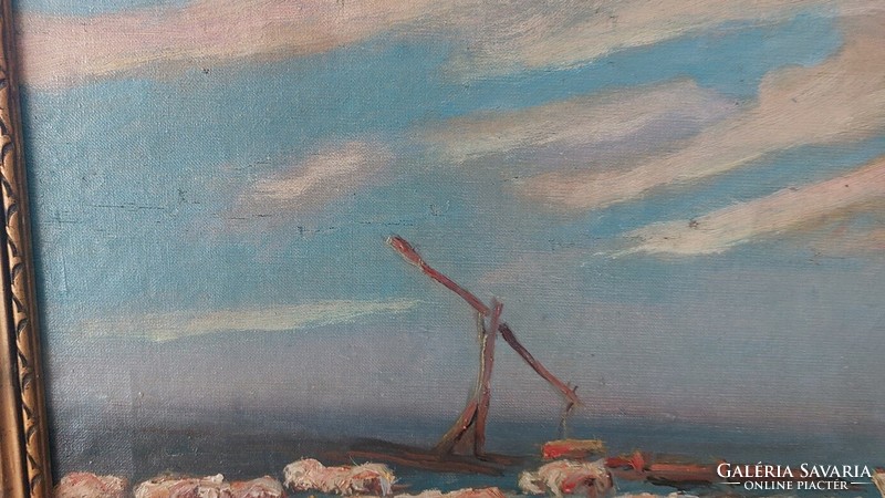 (K) Szepesi György festmény 82x64 cm kerettel