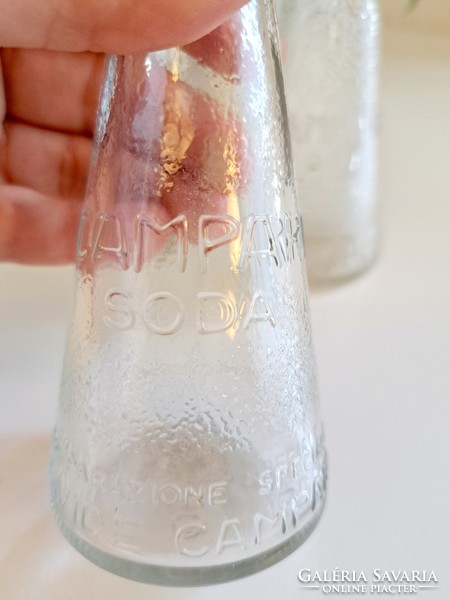 2 retró Campari soda és egy retró csavaros üveg együtt