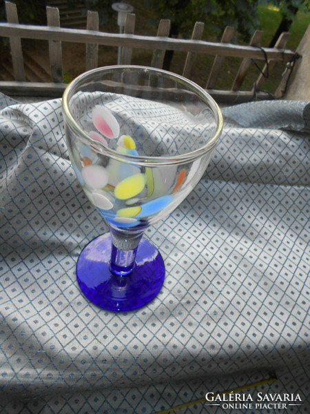 Thick and heavy glass goblet - made of multi-colored glass, 22 cm