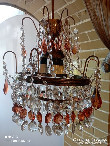 Old polished glass chandelier