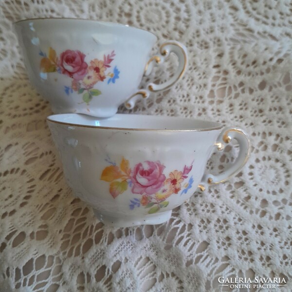 Pair of Zsolnay baroque coffee cups