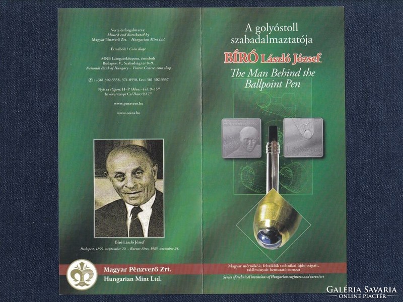 József László Bíró the patentee of the ballpoint pen 1000 HUF 2010 prospectus (id77849)