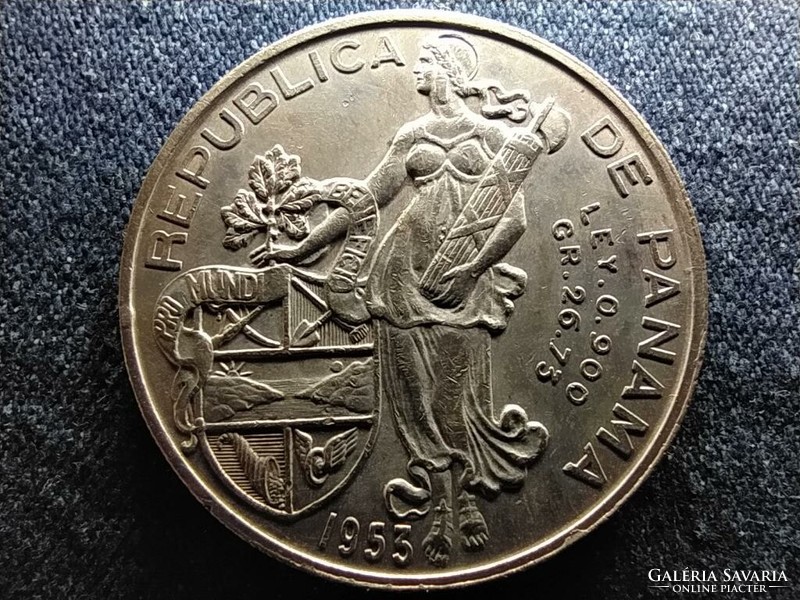 Panama 50 éves a Panamai Köztársaság .900 ezüst 1 Balboa 1953 (id61566)