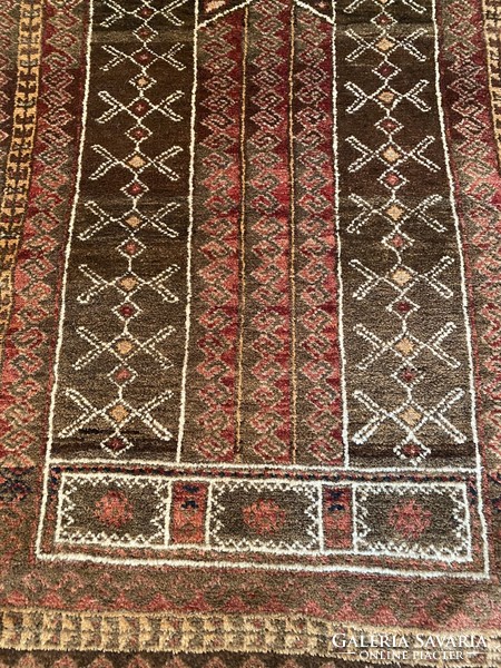 Antique nomadic Afghan Baluchi prayer rug 90x150