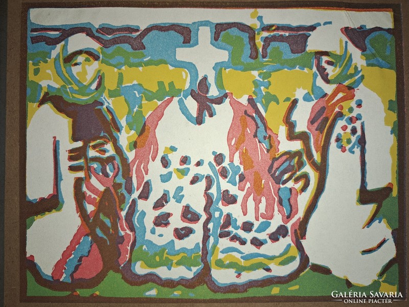 István Csók: in the Daráz cemetery. Color linocuts of the modern Hungarian Hungarian picture gallery
