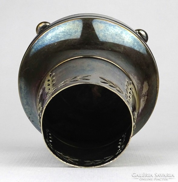 1N386 old marked silver plated argentor copper vase 9.3 Cm