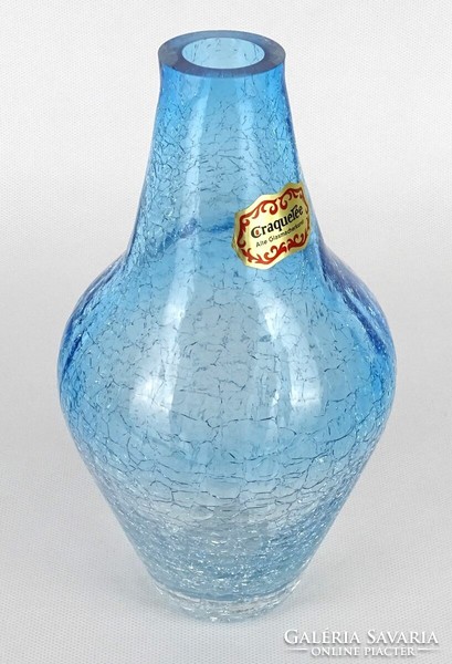 Marked 1N188 German craquette veil glass vase 20.5 Cm