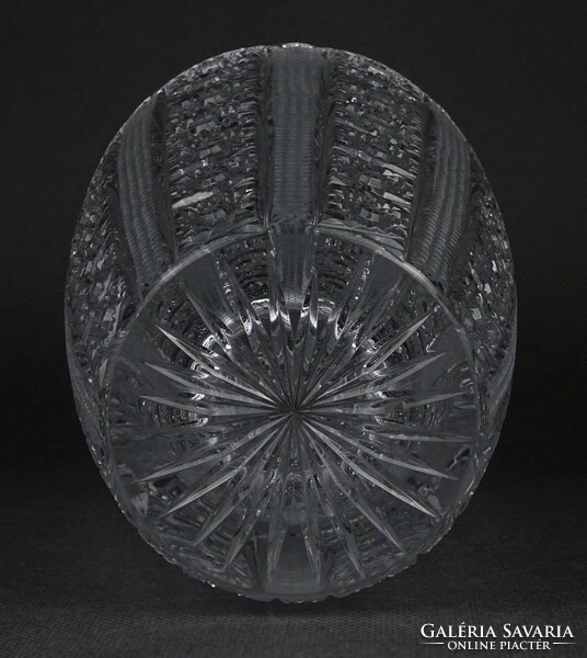 1N409 Nagyméretű hibátlan kristály váza 20.5 cm 2.2kg