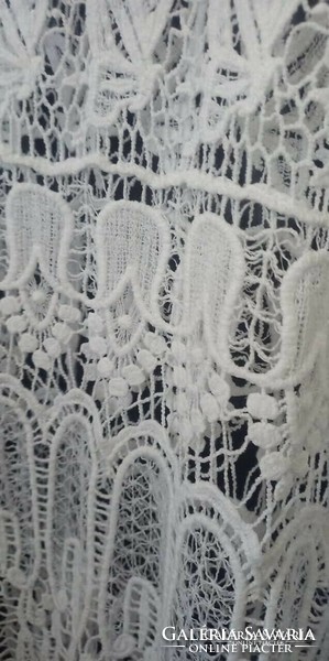 Vintage style women's white openwork lace dress