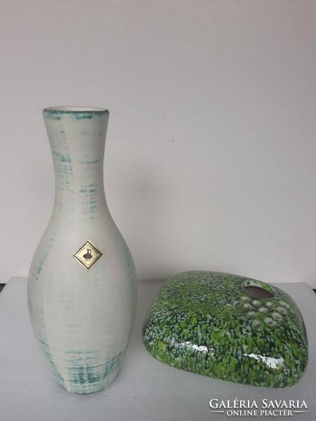 Retro applied art ceramic vase and ikabana vase
