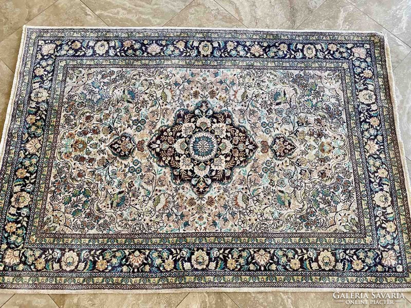 Qum selyemszőnyeg Tabriz mintavilág 183x124 cm