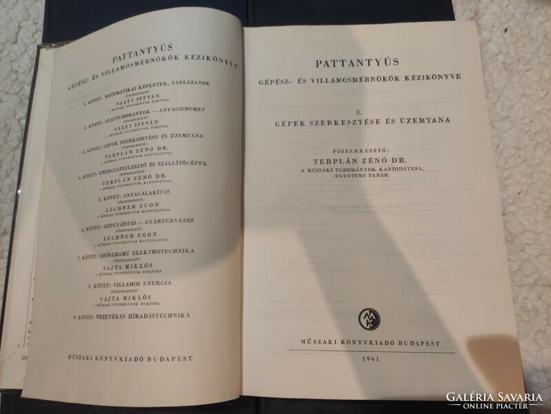 PATTANTYÚS Gépész- és villamosmérnökök kézikönyve 3-4-5-6-7. kötet egyben 1961-1964-es kiadás