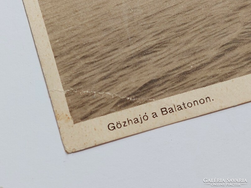 Old postcard 1928 Balaton steamboat