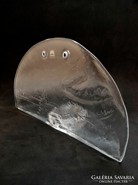 Muurla Finnland, Kauko Mákinen üveg fali mécsestartó, 26 cm