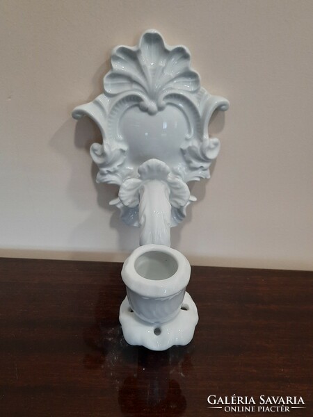 White Herend porcelain wall candle holder
