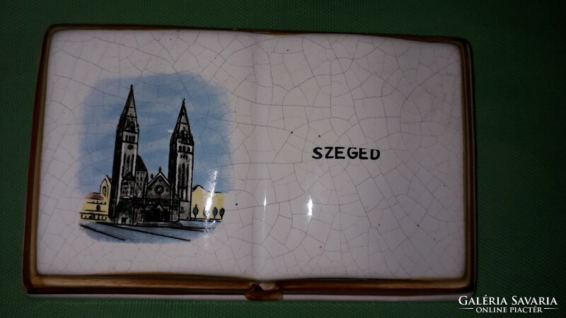 Old picture gallery applied art porcelain Szeged the open book figure 7 x 12 x 3 cm according to the pictures