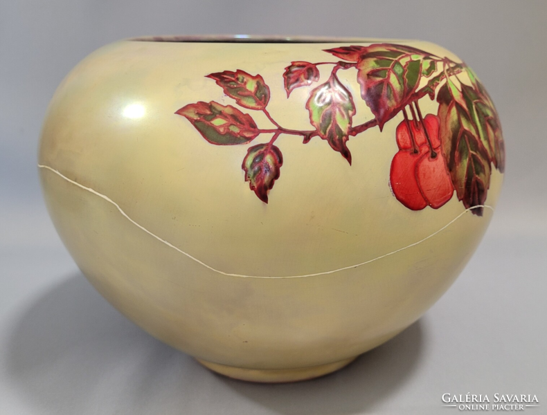 Antique Zsolnay Art Nouveau multicolored eosin-glazed bowl