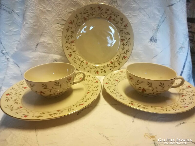 Porcelain /Bavarian/ cake plate + 2 teacups
