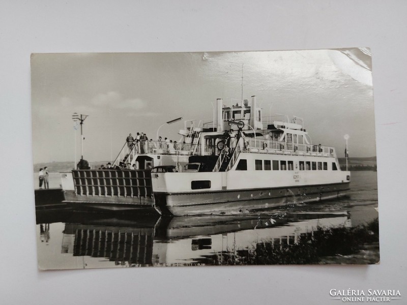 Old postcard Balaton ferry boat