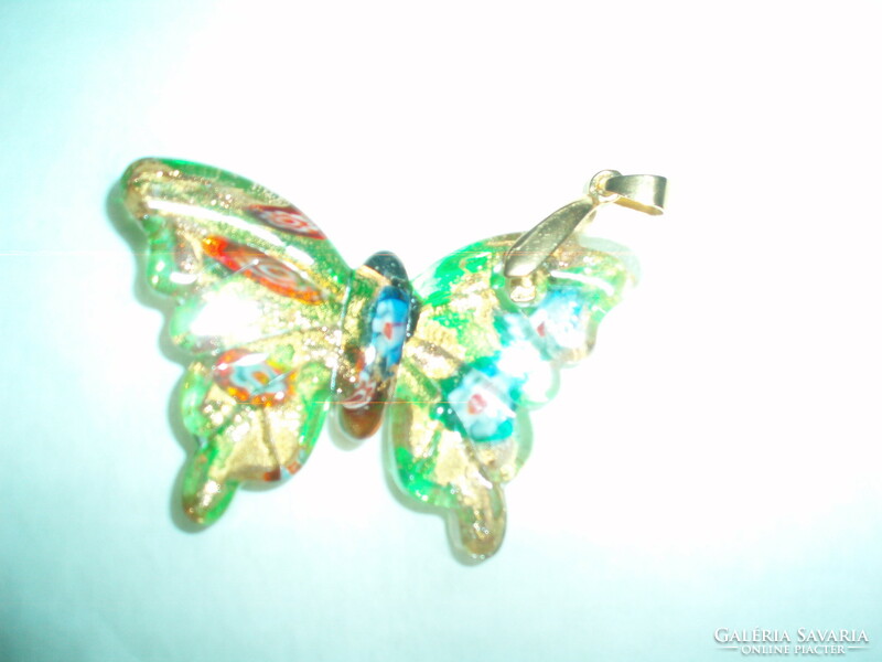 Murano millefiori butterfly pendant