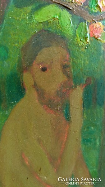 Vladimir Szabó: modern troubadour with a self-portrait with a pipe, 1962