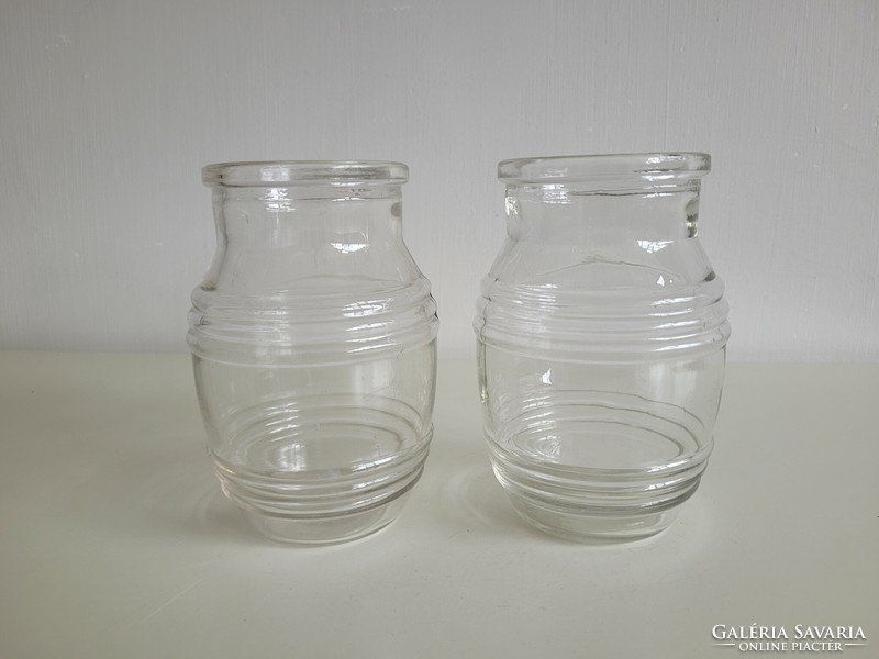 Old vintage 2 pcs ocean 1 l striped glass mason jar canning jar