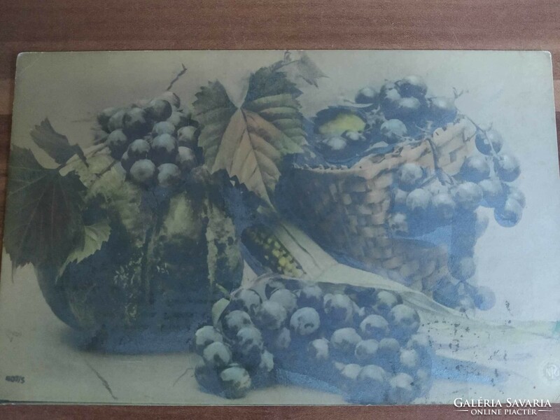 Régi virágos képeslap, használt