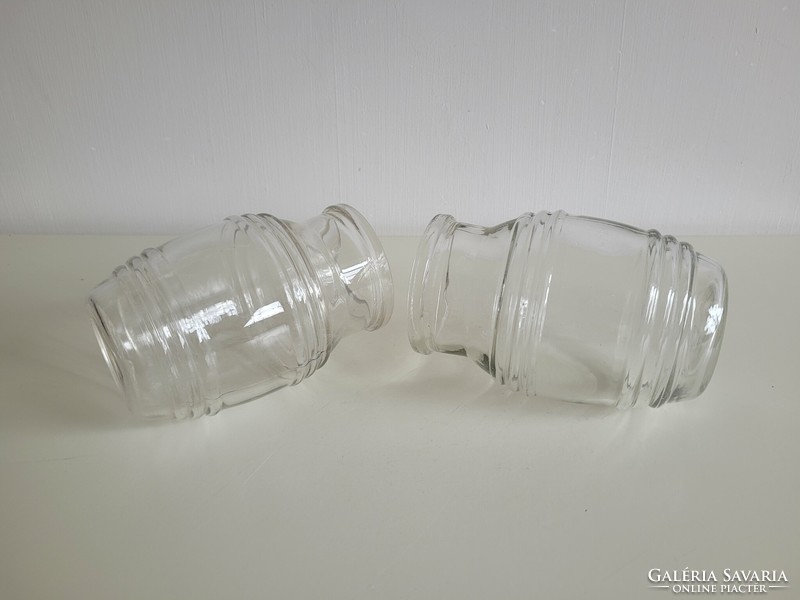 Régi vintage 2 db Óceán 1 L es csíkos üveg befőttesüveg befőttes konzervüveg