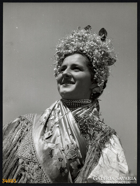 Larger size, photo art work by István Szendrő. Lady in civilian costume, burgher, magnate