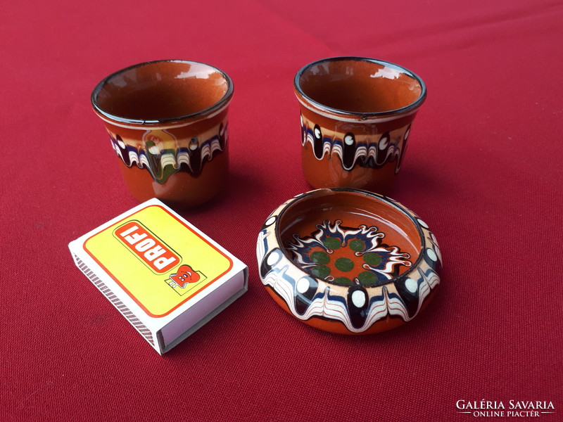 Small Bulgarian ceramic smoking set