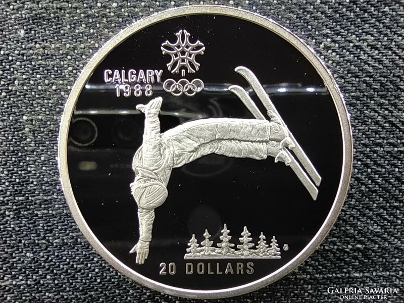 Kanada Téli olimpia Calgary szabadstílusú síelés .925 ezüst 20 Dollár 1986 PP (id46489)