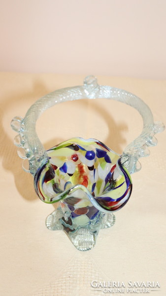 Murano colored glass basket