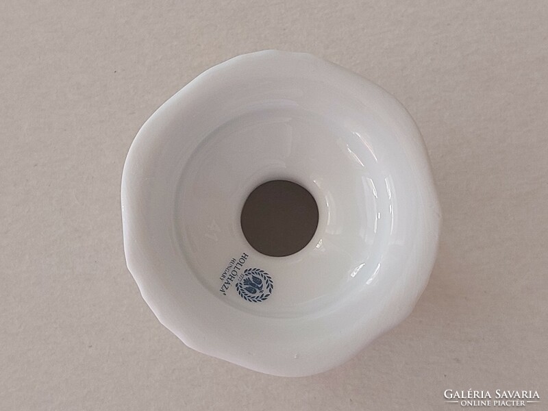 Hollóházi porcelán kis gyertyatartó