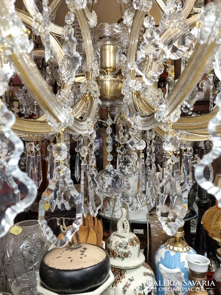 Old renovated large Maria Theresa crystal chandelier