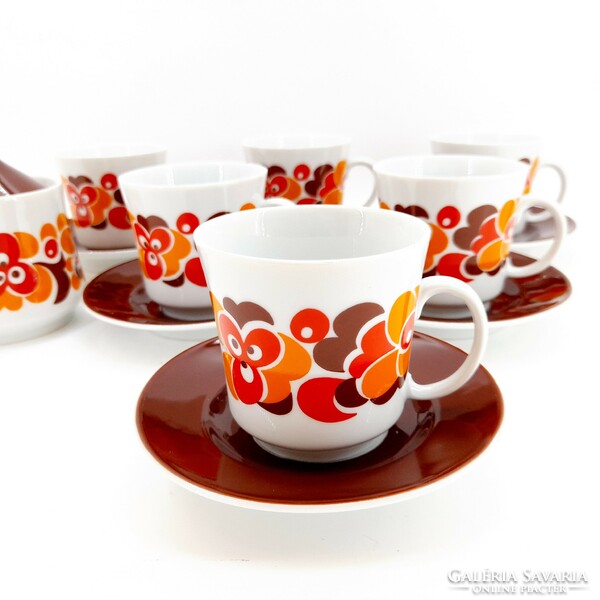 Retro lowland coffee cup set with sugar holder