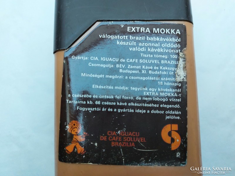 Old coffee box extra mocha retro packaging