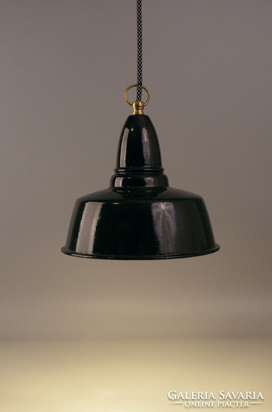 Old industrial small enamel lamp vintage