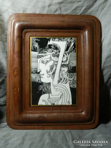 Leather framed Saxon Ender picture