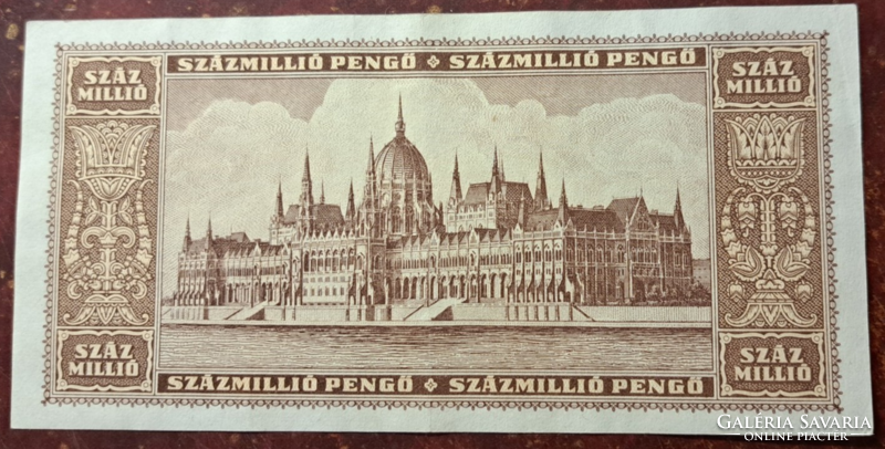 One hundred million pengő 1946, beautiful, unfolded, +, low serial number (75)