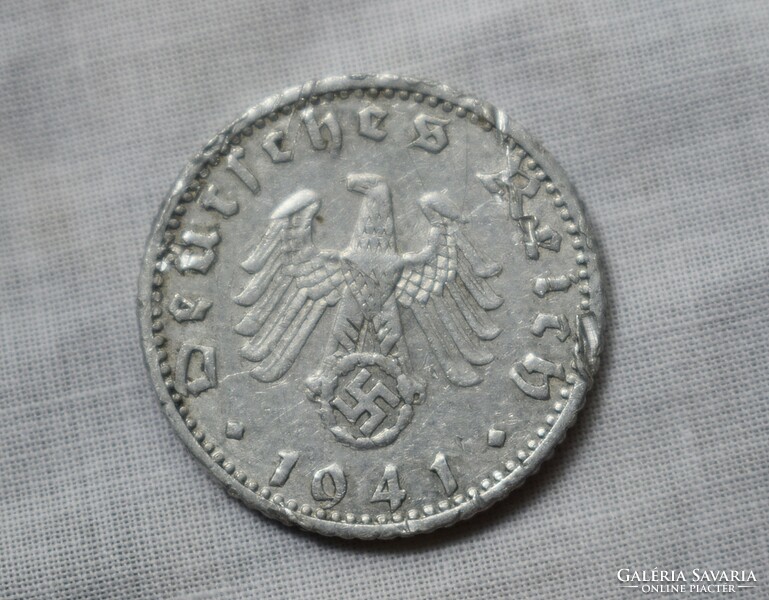 50 Reichspfenning, Germany, 1941 a, pfenning, coin, money, damaged!