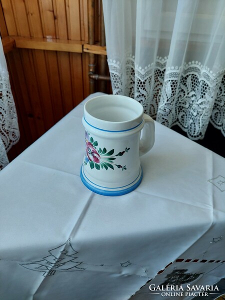Very attractive half-liter beer mug, handmade, handcrafted, marked, flawless