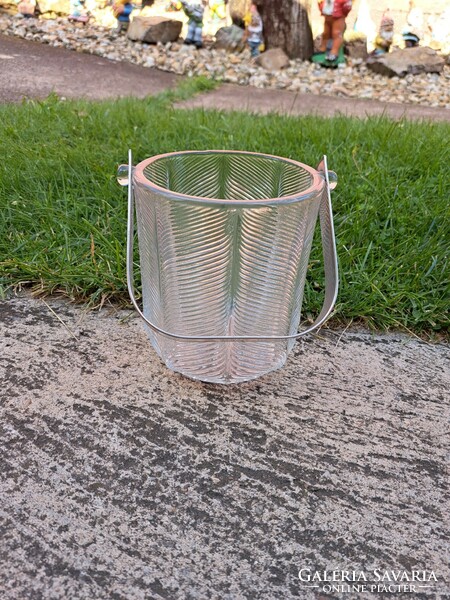 Glass ice bucket bucket nostalgia ice cube holder wine cooler ice holder