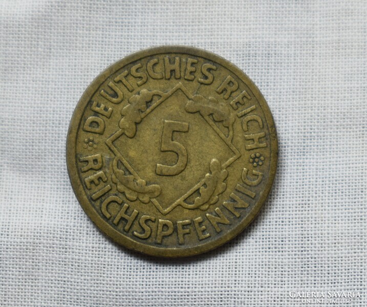 5 Reichspfennig, Germany, 1925 the pfenning, coin, money
