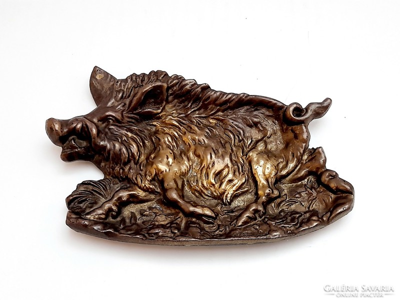 Copper boar, ashtray, wall decoration, 360 grams