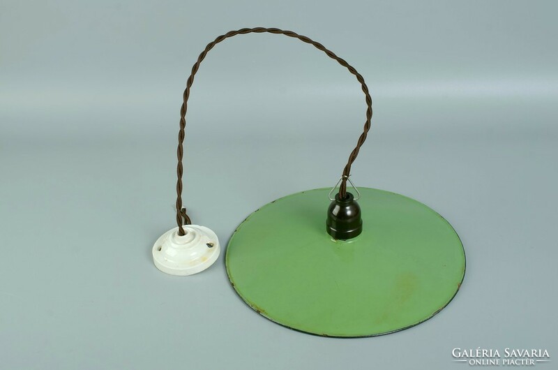 Old folk enamel peasant lamp vintage