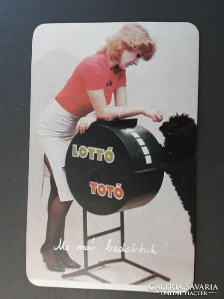 Card calendar 1985 - retro, old pocket calendar with lotto lottery inscription
